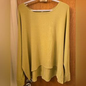 Gilmour O/S Chartreuse Long Sleeve Bamboo & Cotton Top